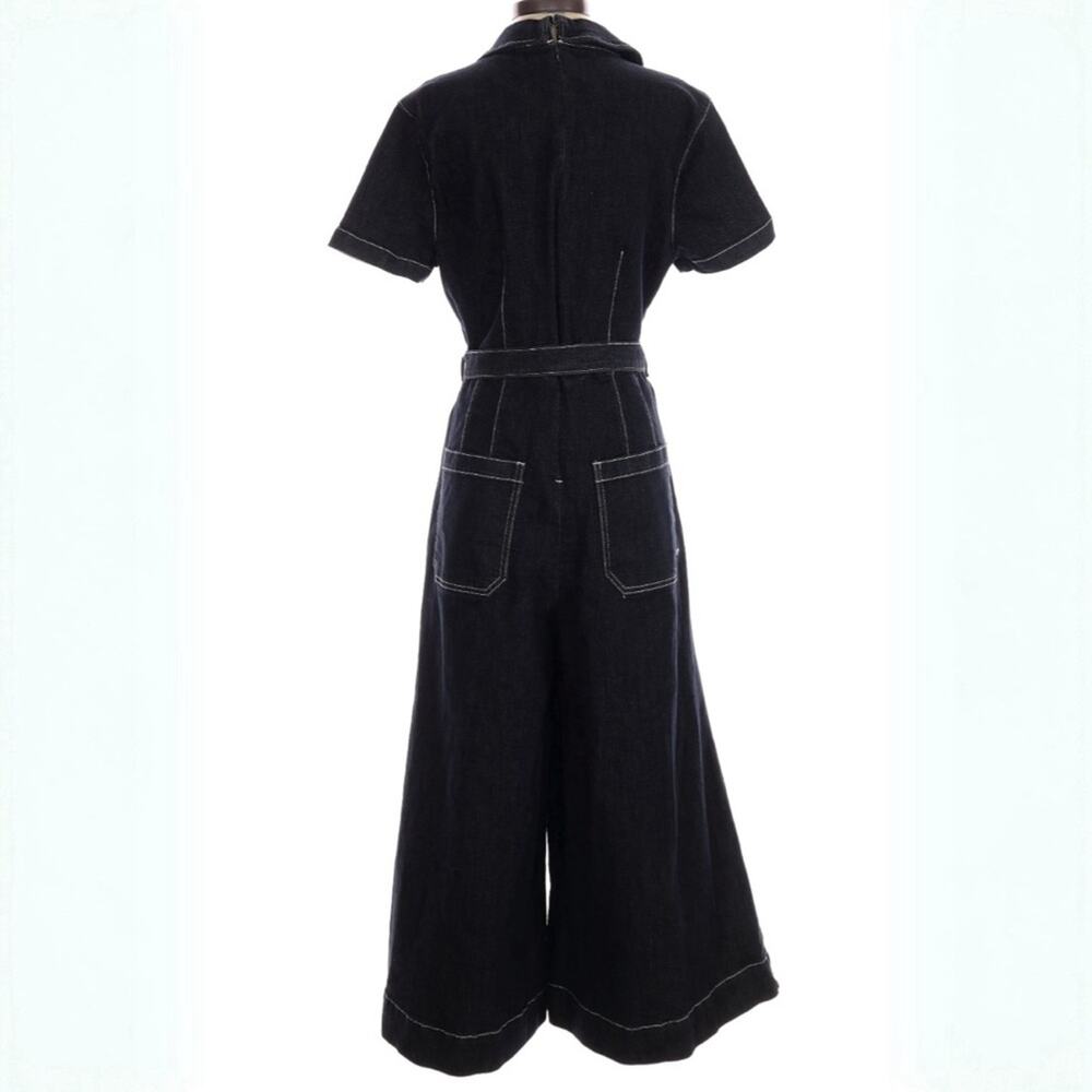 Maeve Wrapped Culotte Jumpsuit: Ponte Edition | Black | Size 6 | Anthropologie - Picture 3 of 16